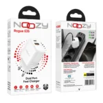 Φορτιστής Ταξιδίου Noozy Rogue E35 PD30W+QC3.0 USB-C Max PD 30W USB-A Max 18W Λευκό | Φορτιστές - shopin.gr