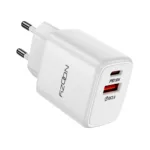 Φορτιστής Ταξιδίου Noozy Rogue E35 PD30W+QC3.0 USB-C Max PD 30W USB-A Max 18W Λευκό | Φορτιστές - shopin.gr