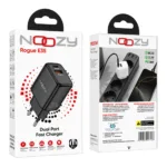 Φορτιστής Ταξιδίου Noozy Rogue E35 PD30W+QC3.0 USB-C Max PD 30W USB-A Max 18W Μαύρος | Φορτιστές - shopin.gr