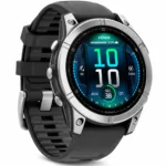 Smartwatch Garmin Fenix E 47mm GPS NFC 10 ATM Stainless Steel με Black Silicone Band | Smartwatches - shopin.gr