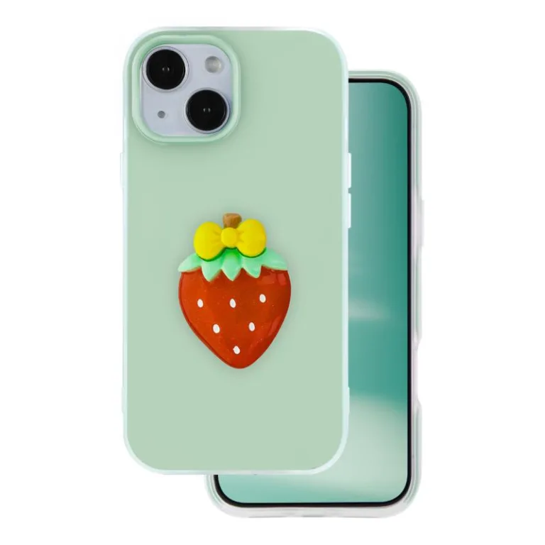 Θήκη TPU & PC inos Apple iPhone 12/ 12 Pro Fresh Pop Strawberry Φυστικί | Shopin.gr