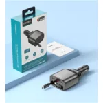 Φορτιστής Αυτοκινήτου Ταχείας Φόρτισης Choetech TC0033 με Διπλή Έξοδο USB A & USB C & Ενσωματωμένο Retractable Καλώδιο 105W Σκούρο Γκρι | Shopin.gr
