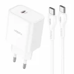 Φορτιστής Ταξιδίου Noozy Core C21 PD25W με Καλώδιο USB-C σε USB-C Λευκό | Φορτιστές - shopin.gr