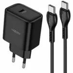 Φορτιστής Ταξιδίου Noozy Core C21 PD25W με Καλώδιο USB-C σε USB-C Μαύρο | Φορτιστές - shopin.gr