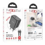 Φορτιστής Ταξιδίου Noozy Core+ C21 PD25W με Καλώδιο USB-C σε Lightning Μαύρος | Φορτιστές - shopin.gr