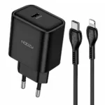 Φορτιστής Ταξιδίου Noozy Core+ C21 PD25W με Καλώδιο USB-C σε Lightning Μαύρος | Φορτιστές - shopin.gr