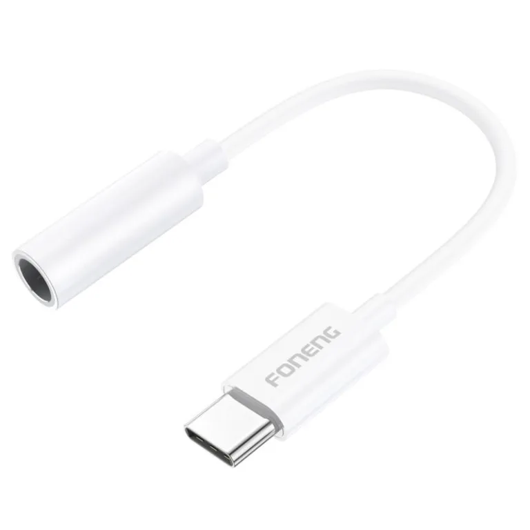 Αντάπτορας Foneng BM21 3.5mm Θηλυκό σε USB C Αρσενικό 0.1m Λευκό | Shopin.gr