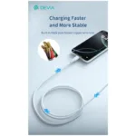 Καλώδιο Σύνδεσης USB 2.0 Devia EC629 USB A σε USB C 2.4A Silicone Pro3 1m Λευκό | Shopin.gr