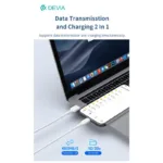 Καλώδιο Σύνδεσης USB 2.0 Devia EC630 USB A σε Lightning 2.4A Silicone Pro3 1m Λευκό | Shopin.gr