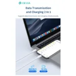 Καλώδιο Σύνδεσης USB 2.0 Devia EC631 USB C σε Lightning 3A 27W Silicone Pro3 1m Λευκό | Shopin.gr