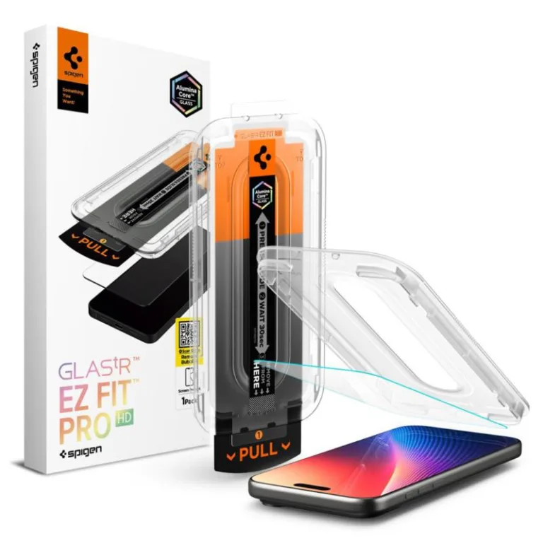 Tempered Glass Full Face Spigen Glas.tR EZ-FIT Pro Apple iPhone 16 Pro/ 17/ 17 Pro Διάφανο (1 τεμ.) | Shopin.gr