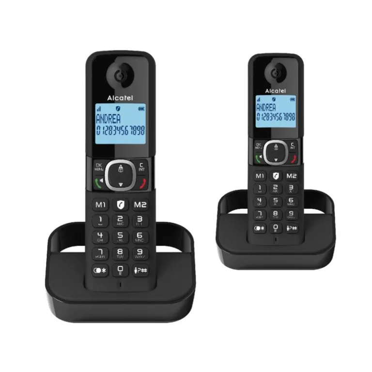 Ασύρματο Τηλέφωνο Alcatel F860CE Duo με Δυνατότητα Αποκλεισμού Κλήσεων Μαύρο | Shopin.gr