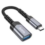 Αντάπτορας  Hoco UA24 USB-C σε USB 3.0 με Λειτουργία OTG 5Gbps Δυνατότητα Φόρτισης 5V/4A και Κοντό Anti-bending Καλώδιο Γκρι | Αντάπτορες - shopin.gr