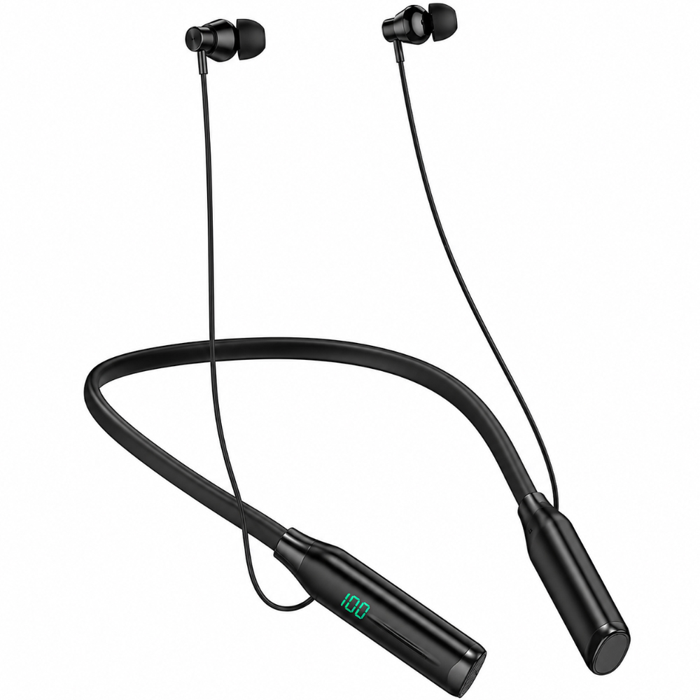 Bluetooth Hands Free Hoco ES62 Plus Neckband Magnetic v5.4 1200mAh 150Hrs Αναπαραγωγής TF Card LED Ένδειξη Μπαταρίας Μαύρα | Bluetooth - shopin.gr