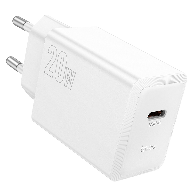 Φορτιστής Ταξιδίου Hoco N68 Nuevo με 1 Εξόδο Φόρτισης USB-C PD20W 5V 3.0A  Λευκός | Φορτιστές - shopin.gr