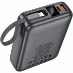 Power Bank Hoco Q39 20000mAh 22.5W PD20W QC3.0 1xUSB-A 1xUSB-C Ενσωματωμένα Καλώδια USB-C Lighting Γκρι με Πιστοποιητικό CCC | Power Bank - shopin.gr