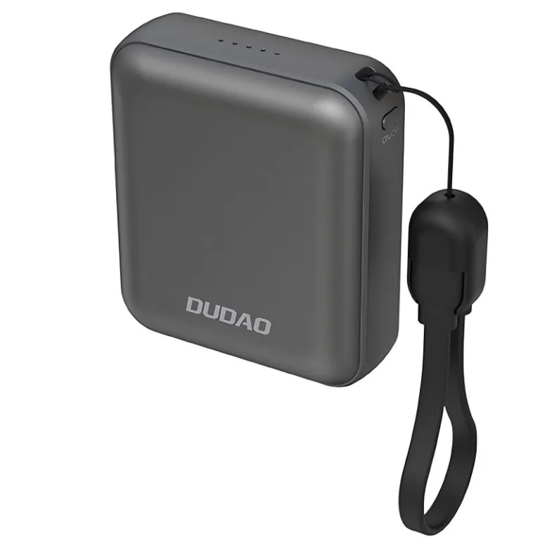 Φορτιστής Ανάγκης Dudao K22+ 22.5W 10000mAh PD GaN Ultra Mini με Λουράκι/ Καλώδιο Γκρι | Shopin.gr