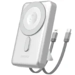 Φορτιστής Ανάγκης Dudao K29 20W 10000mAh PD QC Magnetic με 2 Ενσωματωμένα Καλώδια & Βάση Στήριξης Ασημί | Shopin.gr