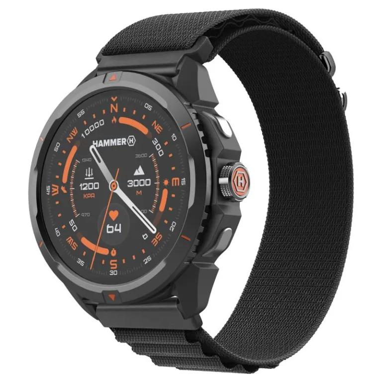 Smartwatch Hammer Watch 2 1.5" Μαύρο-Πορτοκαλί | Shopin.gr