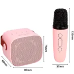 Φορητό Ηχείο Bluetooth Blavec WS-07 Karaoke Party με 2 Μικρόφωνα 5W Ροζ | Shopin.gr