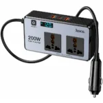 Φορτιστής Μετατροπέας 12V σε 220V Αυτοκινήτου Hoco Z66 με 2 Έξόδους 200W και 2xUSB-A 1xUSB-C 66W LED Display Καλώδιο 50cm Μαύρος | Φορτιστές - shopin.gr