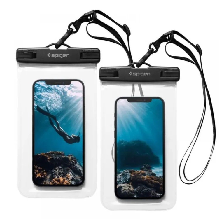Universal Αδιάβροχη Θήκη Spigen A601 για Smartphones έως 6.8" Διάφανο (2 τεμ.) | Shopin.gr