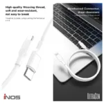 Καλώδιο Σύνδεσης USB 2.0 inos UltraCon USB C σε USB C 100W 1m Λευκό | Shopin.gr