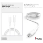 Καλώδιο Σύνδεσης USB 2.0 inos UltraCon USB C σε USB C 100W 1m Λευκό | Shopin.gr