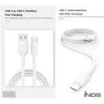 Καλώδιο Σύνδεσης USB 2.0 inos UltraCon USB A σε USB C 30W 1m Λευκό | Shopin.gr