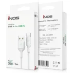 Καλώδιο Σύνδεσης USB 2.0 inos UltraCon USB A σε USB C 30W 1m Λευκό | Shopin.gr
