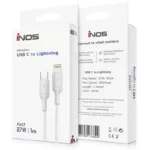 Καλώδιο Σύνδεσης USB 2.0 inos UltraCon USB C σε Lightning 27W 1m Λευκό | Shopin.gr