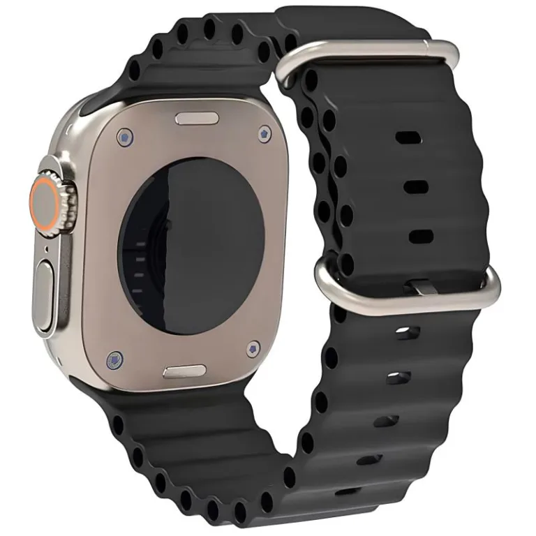 Λουράκι Σιλικόνης Ocean για Apple Watch 44/ 45/ 46/ 49mm Μαύρο (Ασυσκεύαστο) | Shopin.gr