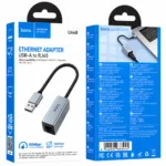 Αντάπτορας  Hoco UA48 USB-A σε RJ45 OTG 10/100Mbps 15cm Γκρι | Αντάπτορες - shopin.gr