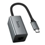 Αντάπτορας  Hoco UA48 USB-C σε RJ45 OTG 10/100Mbps 15cm Γκρι | Αντάπτορες - shopin.gr