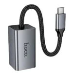 Αντάπτορας  Hoco UA48 USB-C σε RJ45 OTG 10/100Mbps 15cm Γκρι | Αντάπτορες - shopin.gr