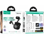 Wireless Hands Free Hoco EQ34 Plus Rima ANC+ENC v5.4 300mAh 7 Ώρες Λειτουργίας Μαύρα | Bluetooth - shopin.gr