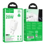 Φορτιστής Ταξιδίου Hoco N60 Gentle GaN με 1 Εξόδο Φόρτισης USB-C PD20W 5V 3.0A  Λευκός | Φορτιστές - shopin.gr