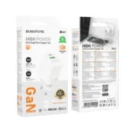 Φορτιστής Ταξιδίου Borofone BN27 Fuente GaN με 1xUSB-C PD20W 1xUSB-A QC3.0A και Καλώδιο USB-C σε USB-C Λευκός | Φορτιστές - shopin.gr