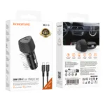Φορτιστής Αυτοκινήτου Borofone BZ31B Solid USB-C PD30W με Καλώδιο USB-C σε USB-C 1m Μαύρος | Φορτιστές - shopin.gr
