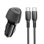 Φορτιστής Αυτοκινήτου Borofone BZ31B Solid USB-C PD30W με Καλώδιο USB-C σε USB-C 1m Μαύρος | Φορτιστές - shopin.gr