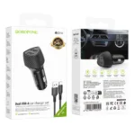 Φορτιστής Αυτοκινήτου Borofone BZ31A Solid 2xUSB-A 17W με Καλώδιο USB-A σε USB-C 1m Μαύρος | Φορτιστές - shopin.gr