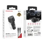 Φορτιστής Αυτοκινήτου Borofone BZ31D Solid 2xUSB-C PD60W με Καλώδιο USB-C σε USB-C 1m Μαύρος | Φορτιστές - shopin.gr