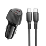 Φορτιστής Αυτοκινήτου Borofone BZ31D Solid 2xUSB-C PD60W με Καλώδιο USB-C σε USB-C 1m Μαύρος | Φορτιστές - shopin.gr