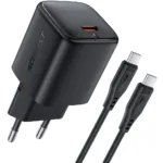 Φορτιστής Ταξιδίου Acefast A119 Mini Fast Charging 1xUSB-C PD45W QC3.0 GaN  με Καλώδιο USB-C σε USB-C 1.2m Μαύρος | Φορτιστές - shopin.gr