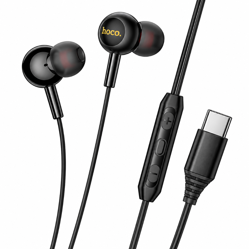 Hands Free Hoco M120 Gratified USB-C Universal Earphones Hi-Fi Stereo RGB Μαύρα 1.2m | Hands Free - shopin.gr