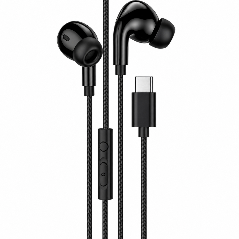Hands Free Hoco. DM48 Rock Stereo USB-C με Μικρόφωνο 1.2m Μαύρα Συμβατά με Όλες τις USB-C Συσκευές | Hands Free - shopin.gr