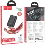 Power Bank Hoco Q3 Mayflower 10000mAh PD20W+QC3.0 Mini Size Έξοδος USB-C και Έξοδος USB-A Μαύρο | Power Bank - shopin.gr