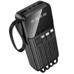 Power Bank Borofone BJ76A 20000mAh με 4 Καλώδια Φόρτισης και 4 Θύρες USB-C USB-A Lightning Micro-USB και LED Ένδειξη Μπαταρίας Μαύρο | Power Bank - shopin.gr