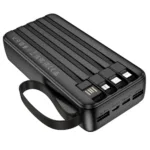 Power Bank Borofone BJ76A 20000mAh με 4 Καλώδια Φόρτισης και 4 Θύρες USB-C USB-A Lightning Micro-USB και LED Ένδειξη Μπαταρίας Μαύρο | Power Bank - shopin.gr
